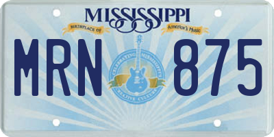 MS license plate MRN875