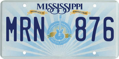 MS license plate MRN876