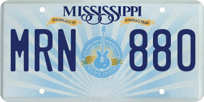 MS license plate MRN880
