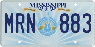 MS license plate MRN883