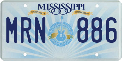 MS license plate MRN886