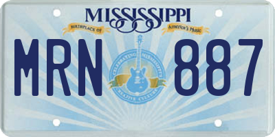 MS license plate MRN887