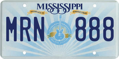 MS license plate MRN888