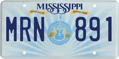 MS license plate MRN891
