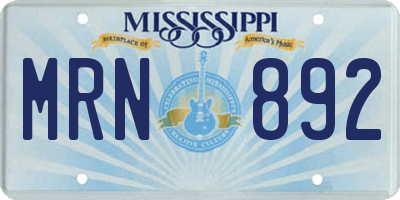 MS license plate MRN892