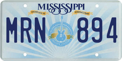 MS license plate MRN894