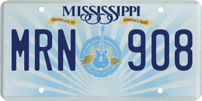 MS license plate MRN908