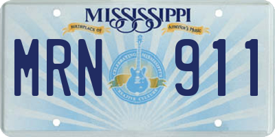 MS license plate MRN911