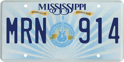 MS license plate MRN914