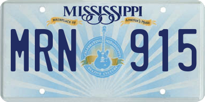 MS license plate MRN915