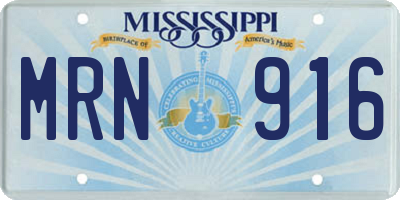 MS license plate MRN916