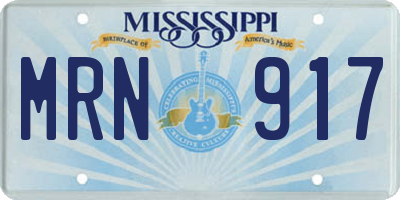 MS license plate MRN917