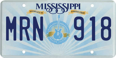MS license plate MRN918