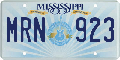 MS license plate MRN923