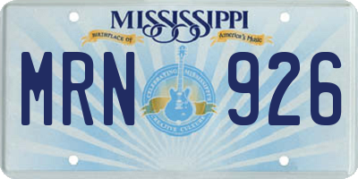 MS license plate MRN926