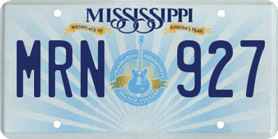 MS license plate MRN927
