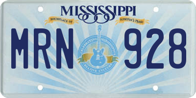 MS license plate MRN928