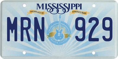 MS license plate MRN929