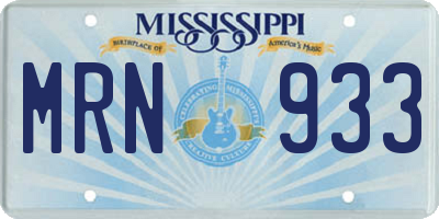 MS license plate MRN933