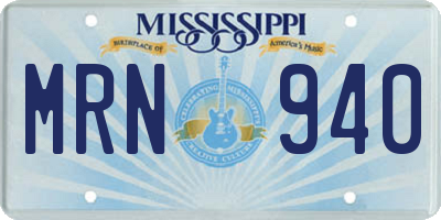 MS license plate MRN940