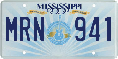 MS license plate MRN941
