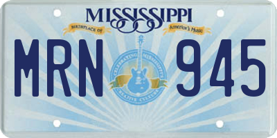 MS license plate MRN945