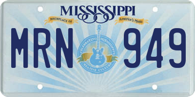 MS license plate MRN949