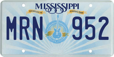 MS license plate MRN952