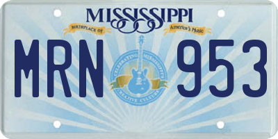MS license plate MRN953