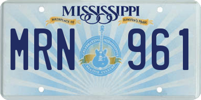 MS license plate MRN961