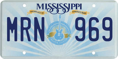 MS license plate MRN969