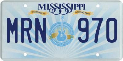 MS license plate MRN970