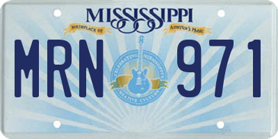 MS license plate MRN971