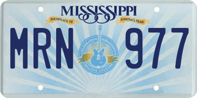 MS license plate MRN977