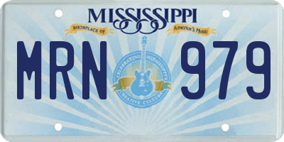 MS license plate MRN979