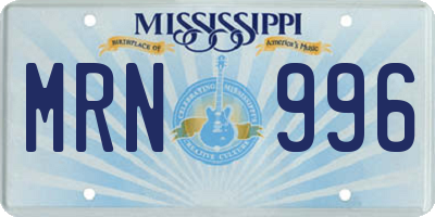 MS license plate MRN996