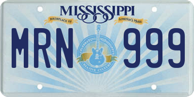 MS license plate MRN999