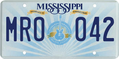 MS license plate MRO042