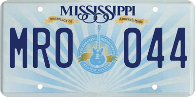 MS license plate MRO044