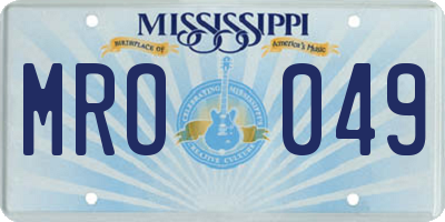 MS license plate MRO049
