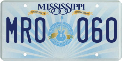 MS license plate MRO060