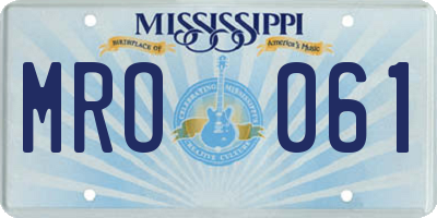 MS license plate MRO061