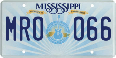 MS license plate MRO066