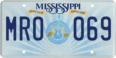 MS license plate MRO069