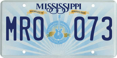 MS license plate MRO073