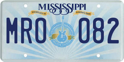 MS license plate MRO082