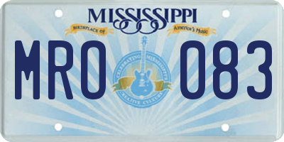 MS license plate MRO083