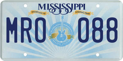 MS license plate MRO088