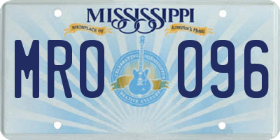 MS license plate MRO096
