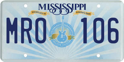 MS license plate MRO106
